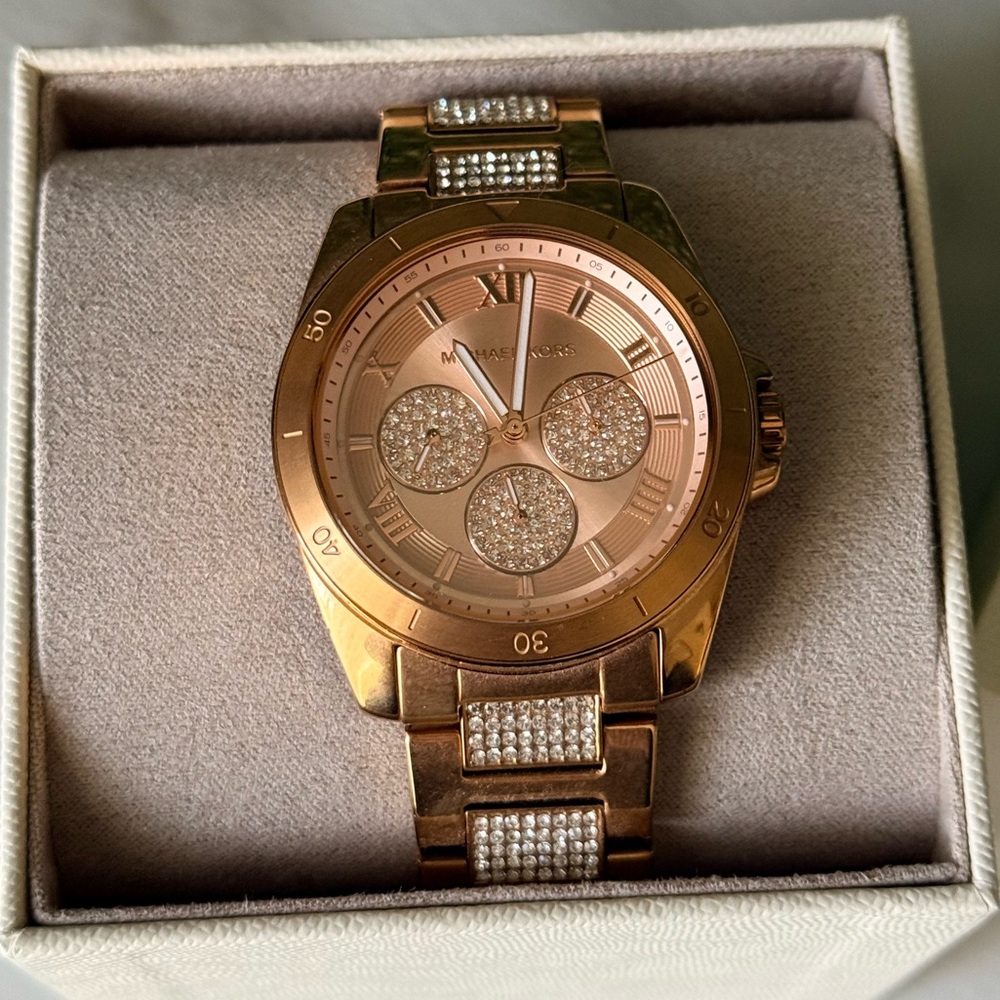 Michael Kors Rose Gold Watch - Crystal Accent - Picture 2 of 8